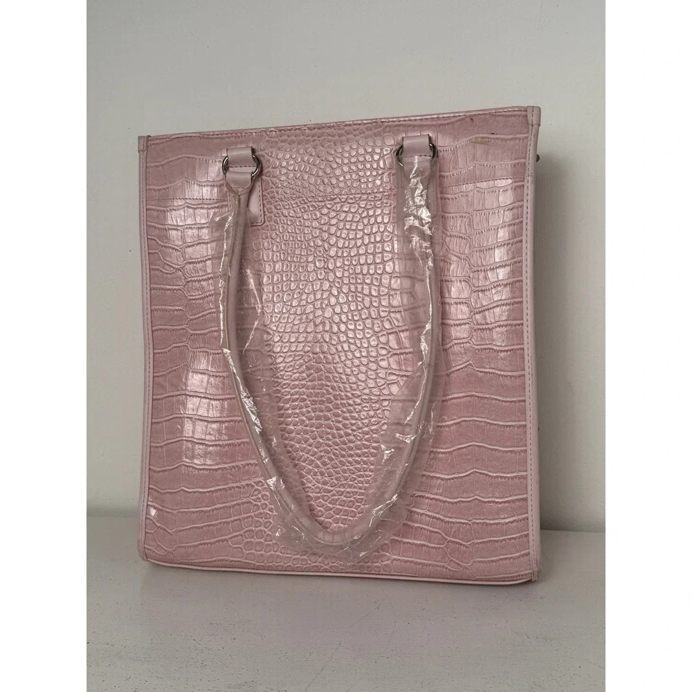 Pink‎ faux Croc Embossed Ladies Laptop Bag 15.4 TLT019US NWT book bag